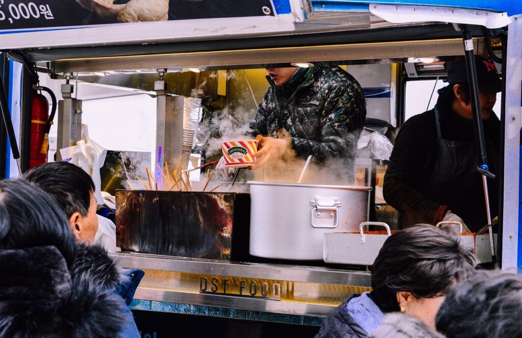 street food, food truck, people